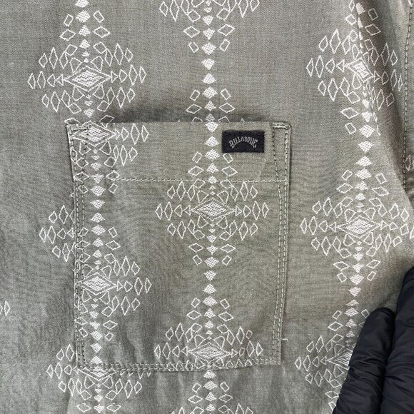 Billabong Sundays Jacquard Button-Up Casual Shirt in Sage Mens Size Large - Picture 16 of 16